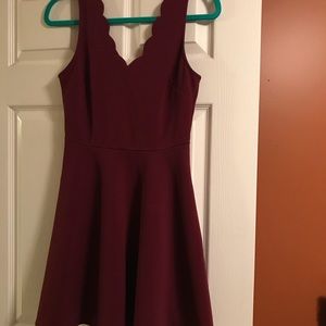 Burgundy shift dress